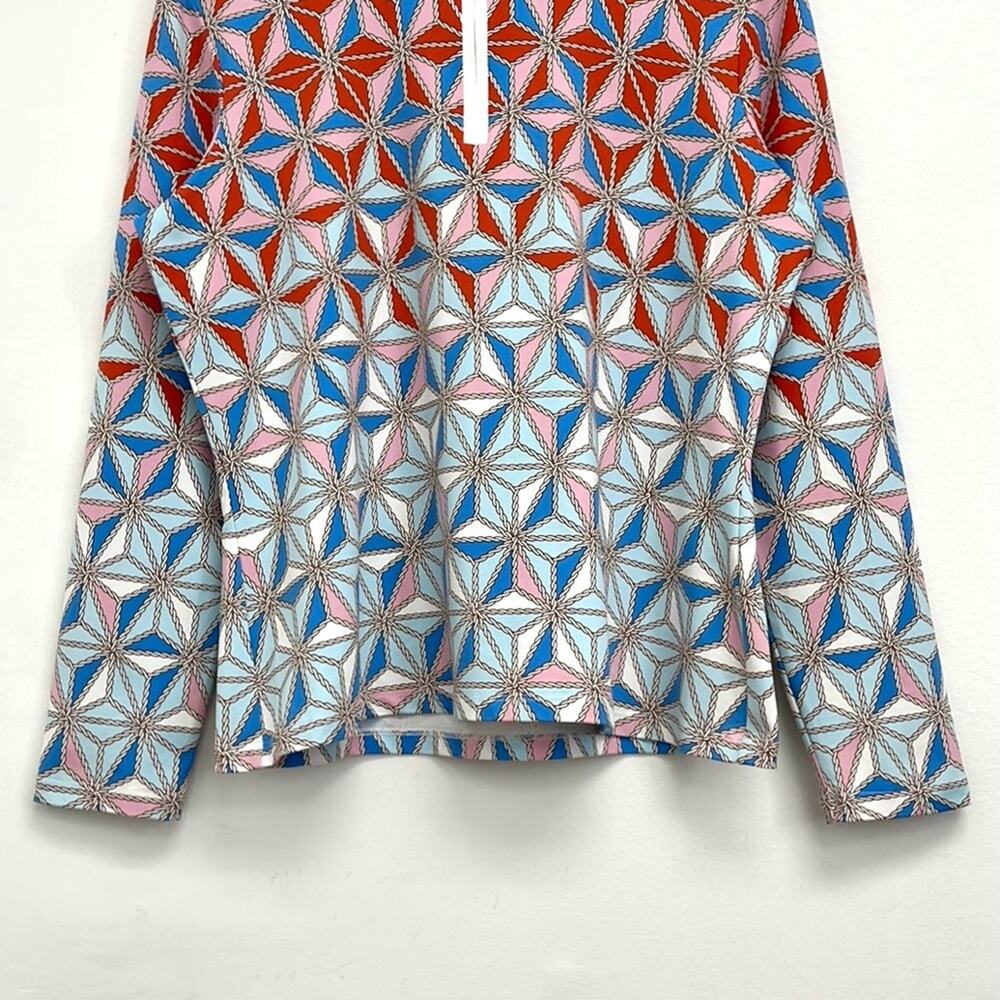 J. McLaughlin Bedford Catalina Cloth Pinwheel Print Quarter Zip Top - Large - Picture 5 of 10